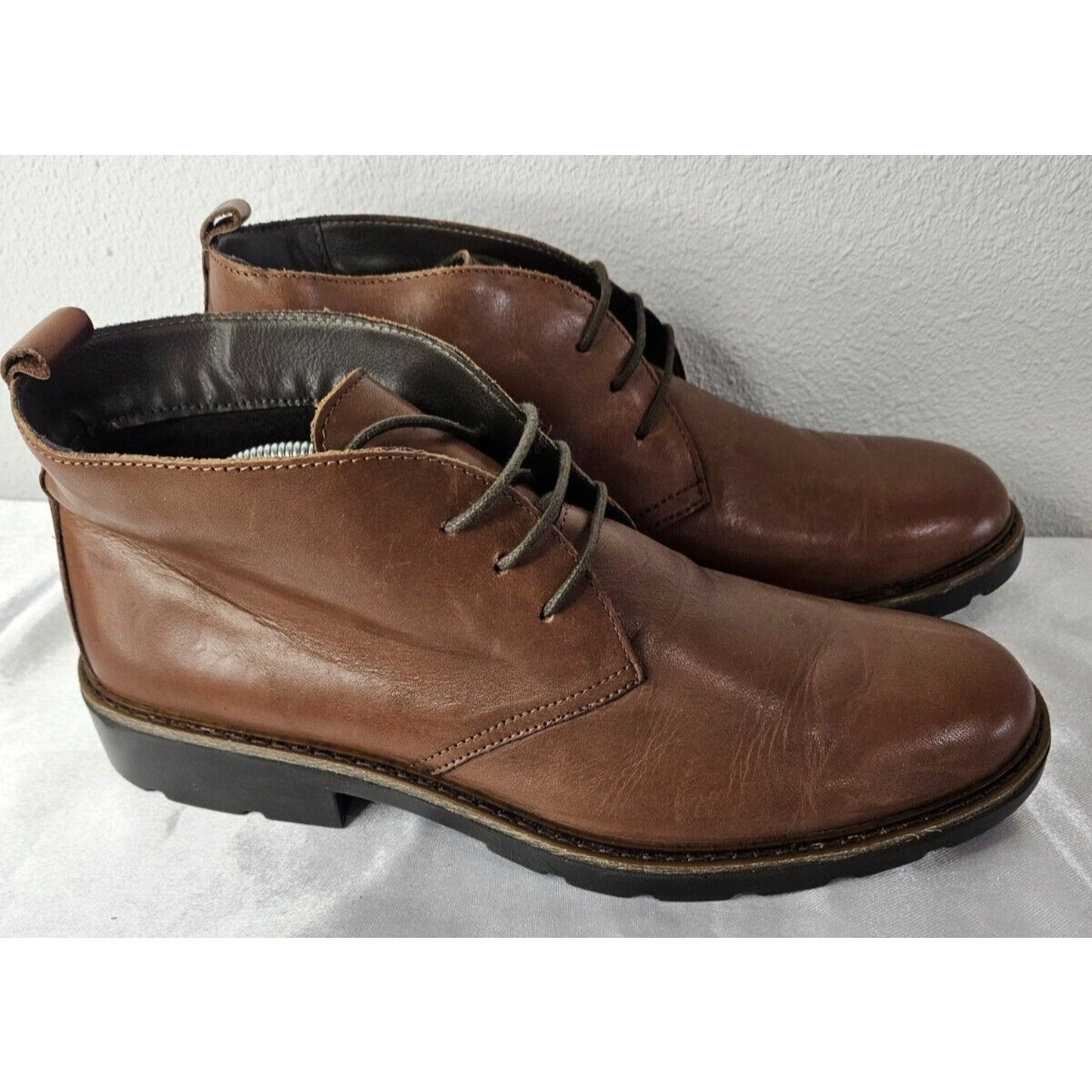 Nordstrom Men's Brown Leather Waterproof Chukka Boots US 11-11.5 EU 45