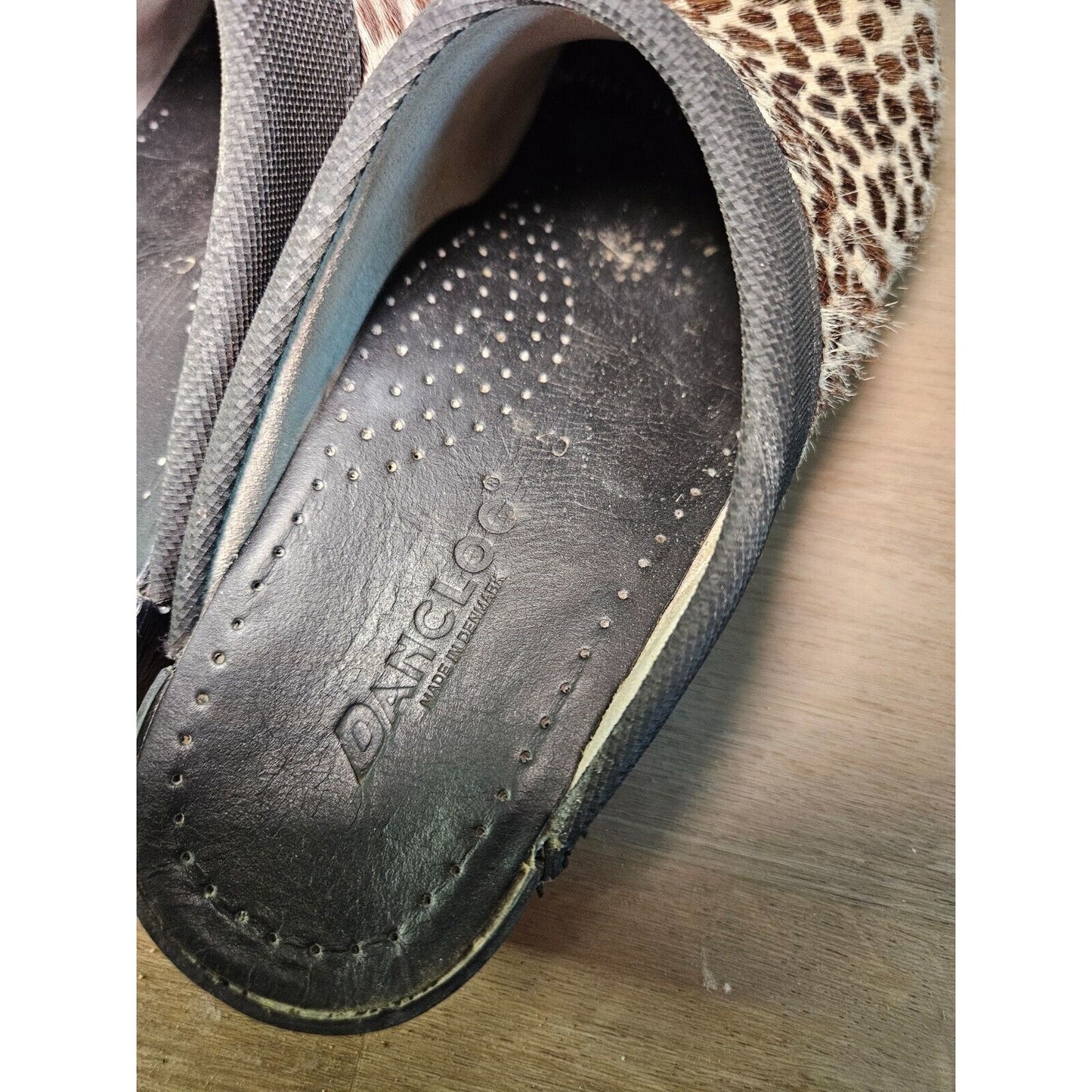 Dansko Women’s Leopard Print Haircalf Clogs Size 40 EU (9.5-10 US) Slip-On Shoes