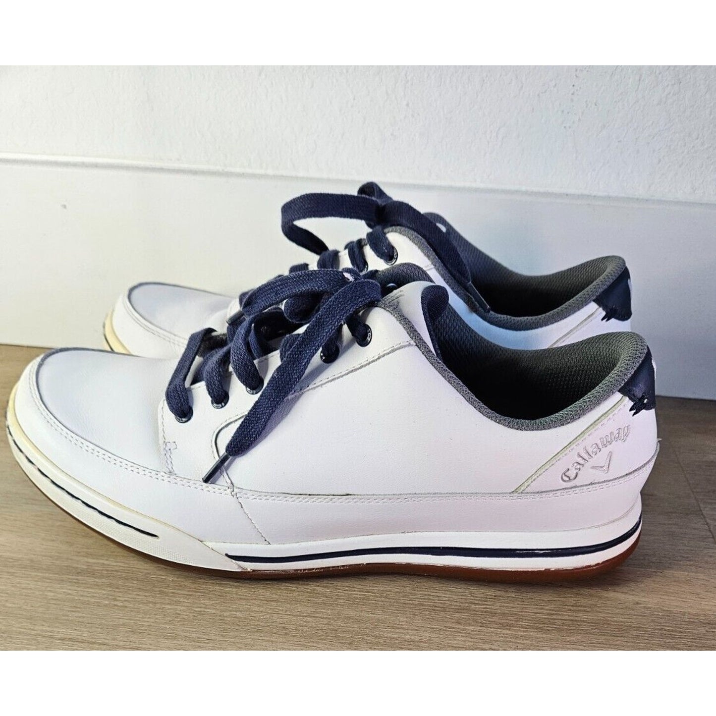 Size 8.5 - Men's Callaway Coronado V3 Spikeless Golf Shoes White/Navy