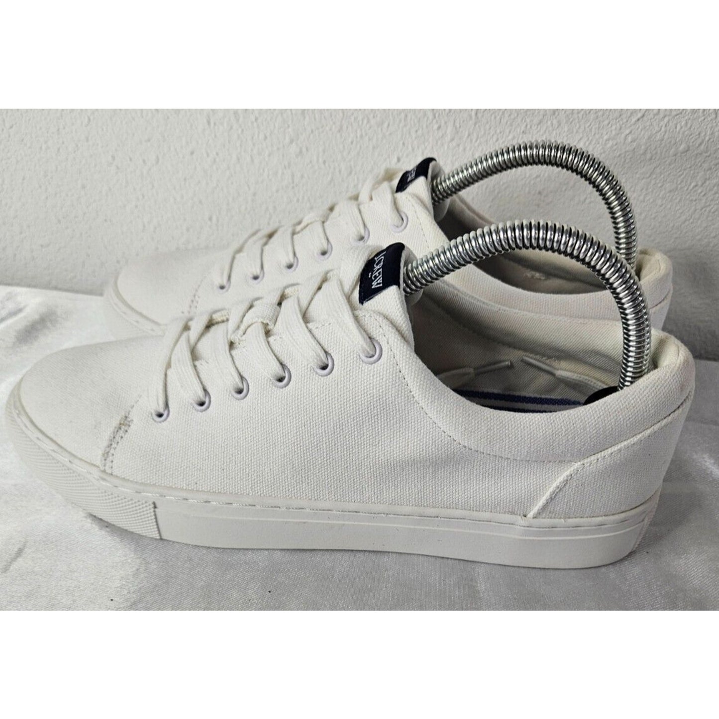 J.Crew Canvas Sneakers White Men’s Size 8.5 Casual Low-Top Classic Shoes