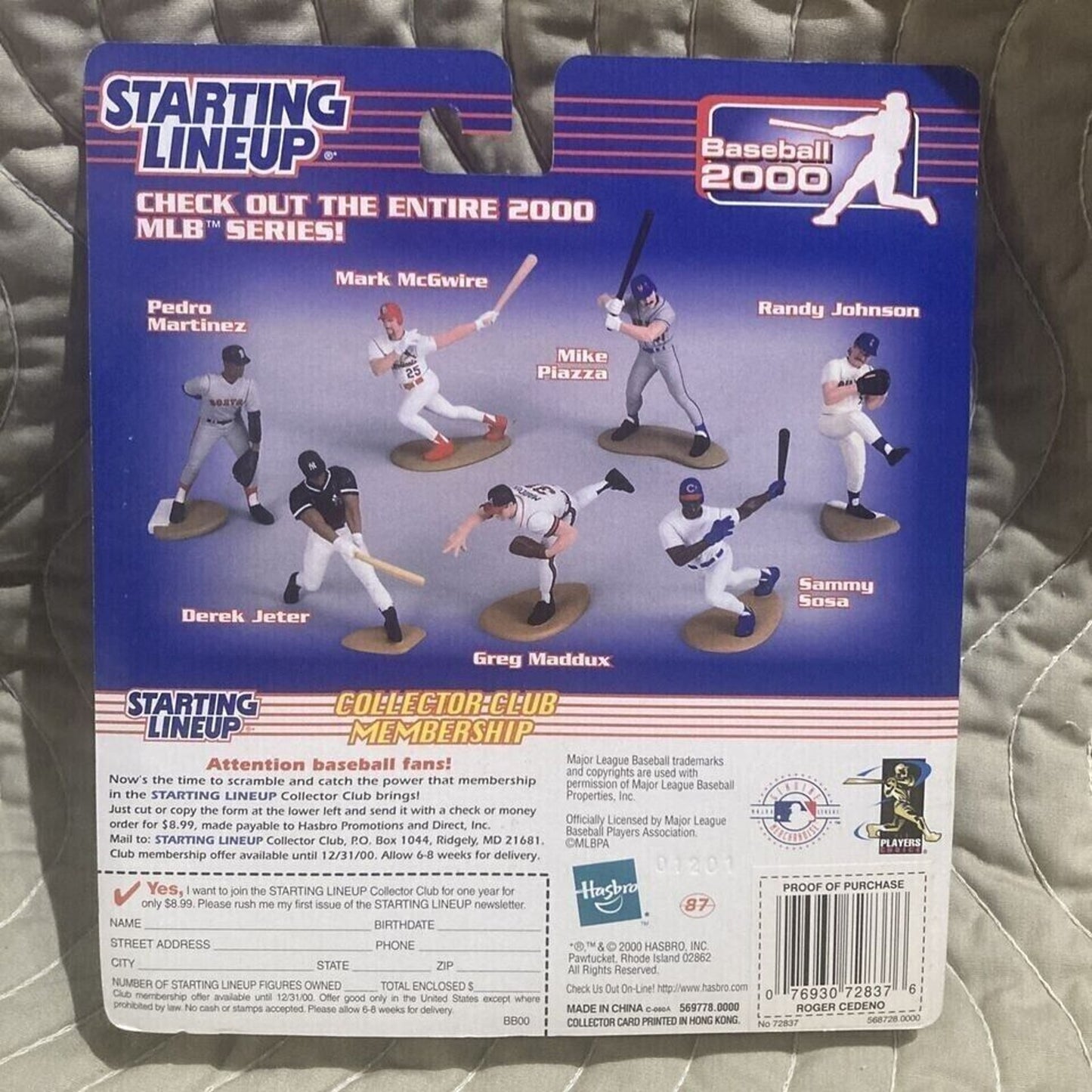 2000 STARTING LINEUP ROGER CEDENO MLB HASBRO NOS