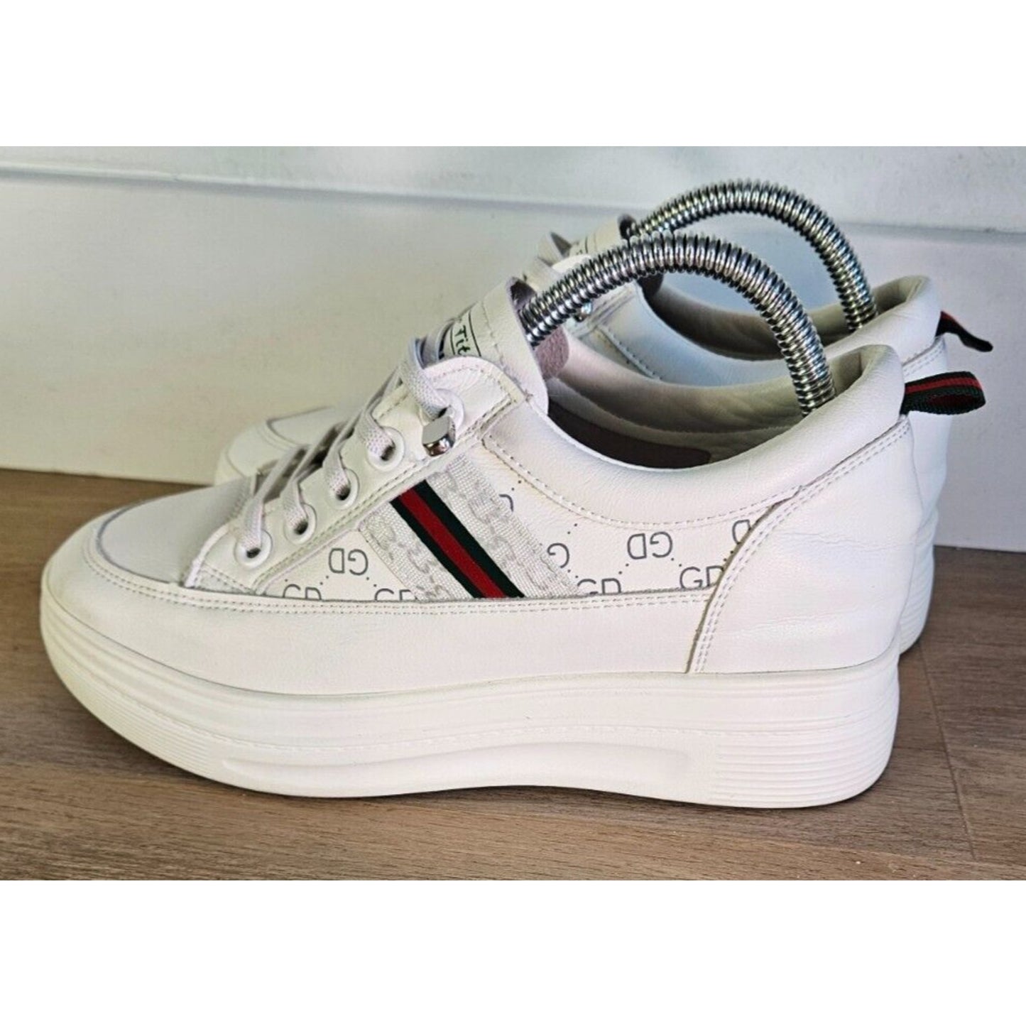 Eweier Redor Tite Bofsh Women's Platform Sneakers White w/ Stripes Size 7