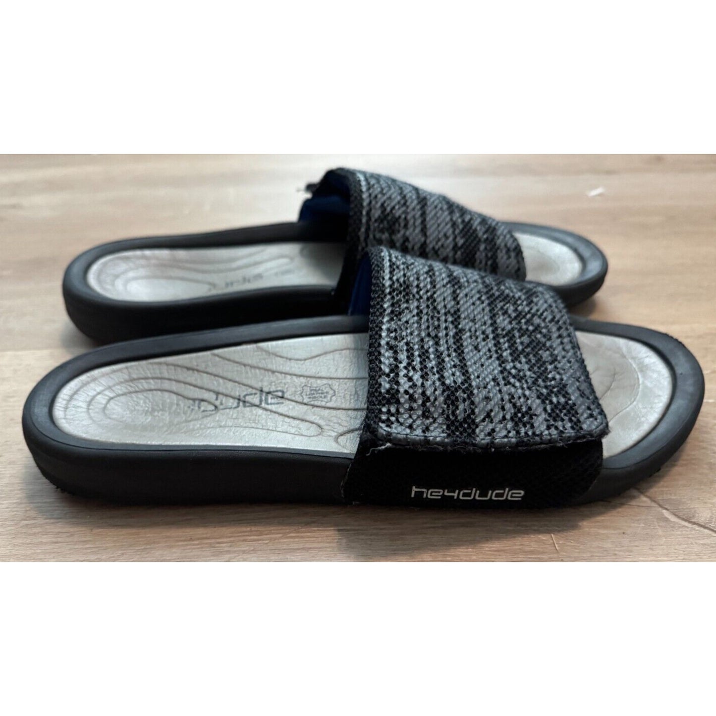 Hey Dude Slip-On Sandals Knit Black/Grey – Men’s Size 10 – Gently Used