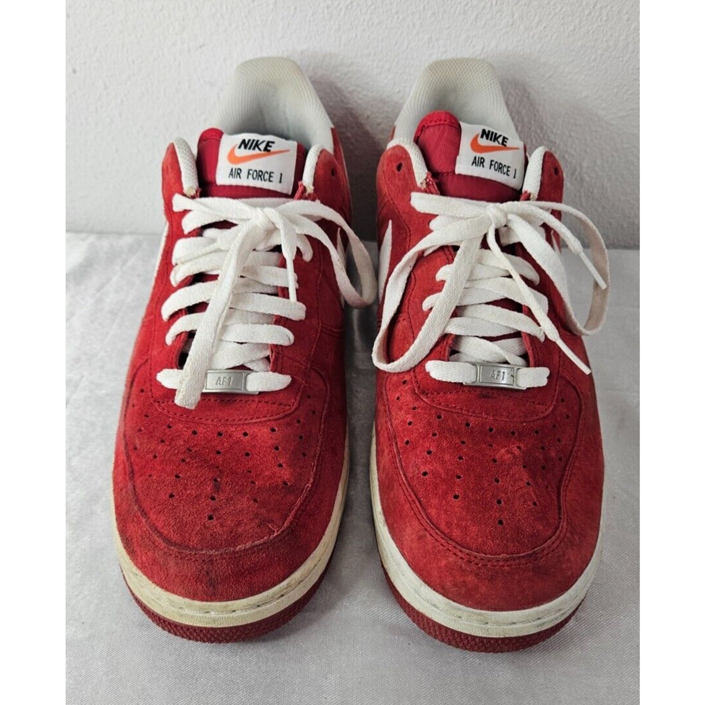 Nike Air Force 1 Red Suede Sneakers Men’s Size 13 Classic Streetwear