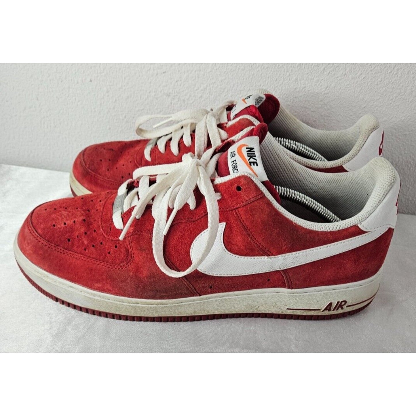 Nike Air Force 1 Red Suede Sneakers Men’s Size 13 Classic Streetwear