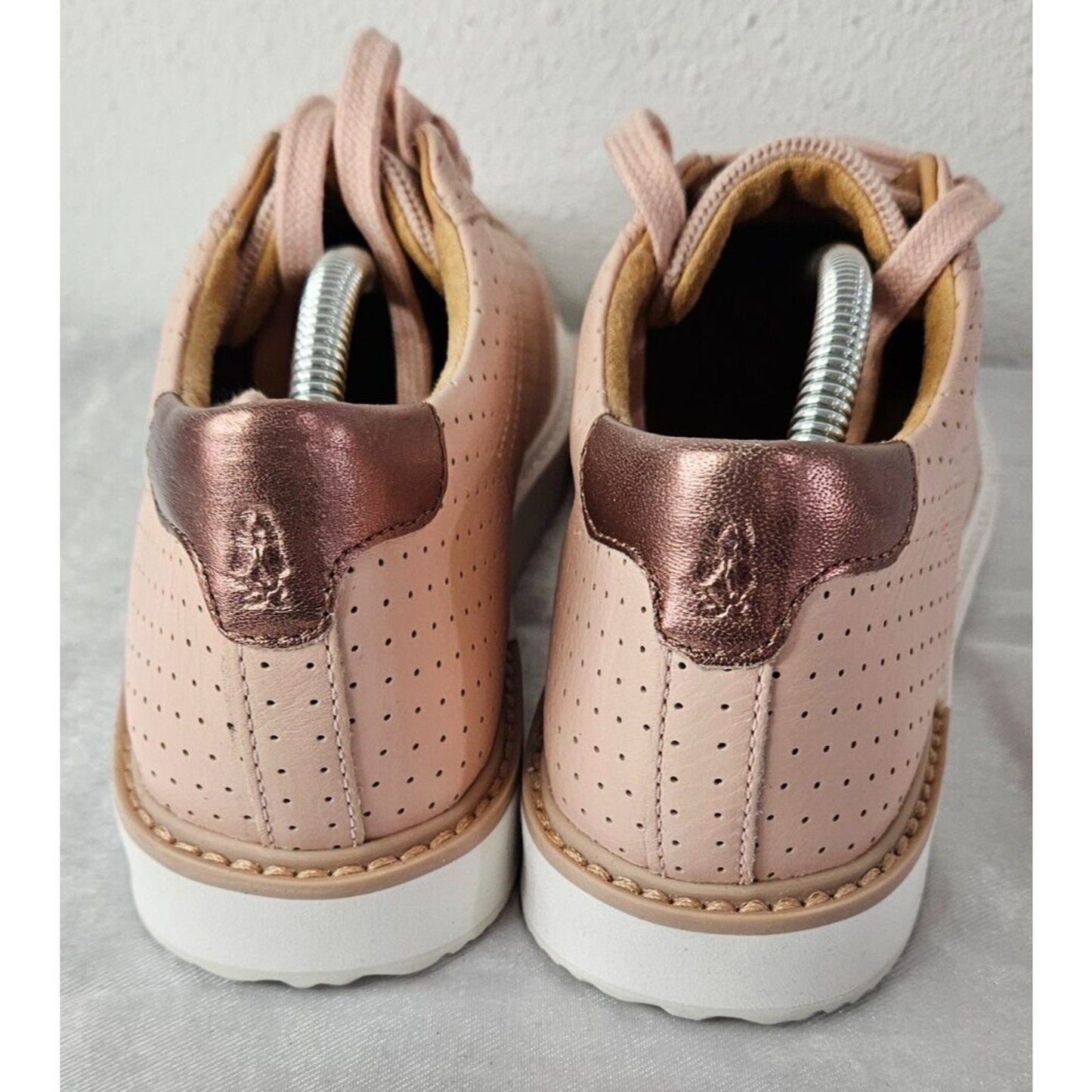 Hush Puppies Bounce Plus Sneakers Women’s 7.5 Pink Perforated Leather Casual