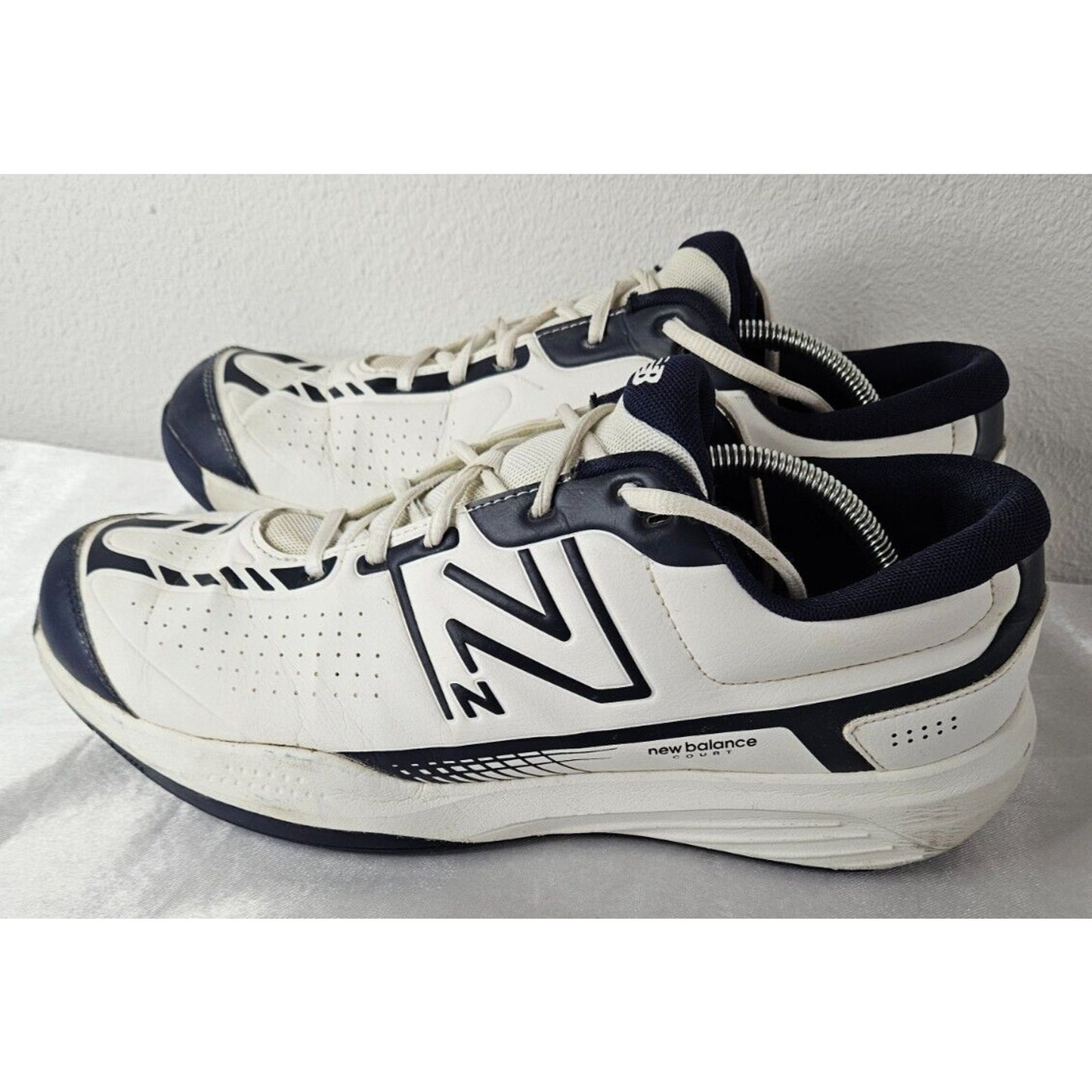 Size 11 - New Balance 696 White Navy | Men's Tennis Shoes | Gently Used