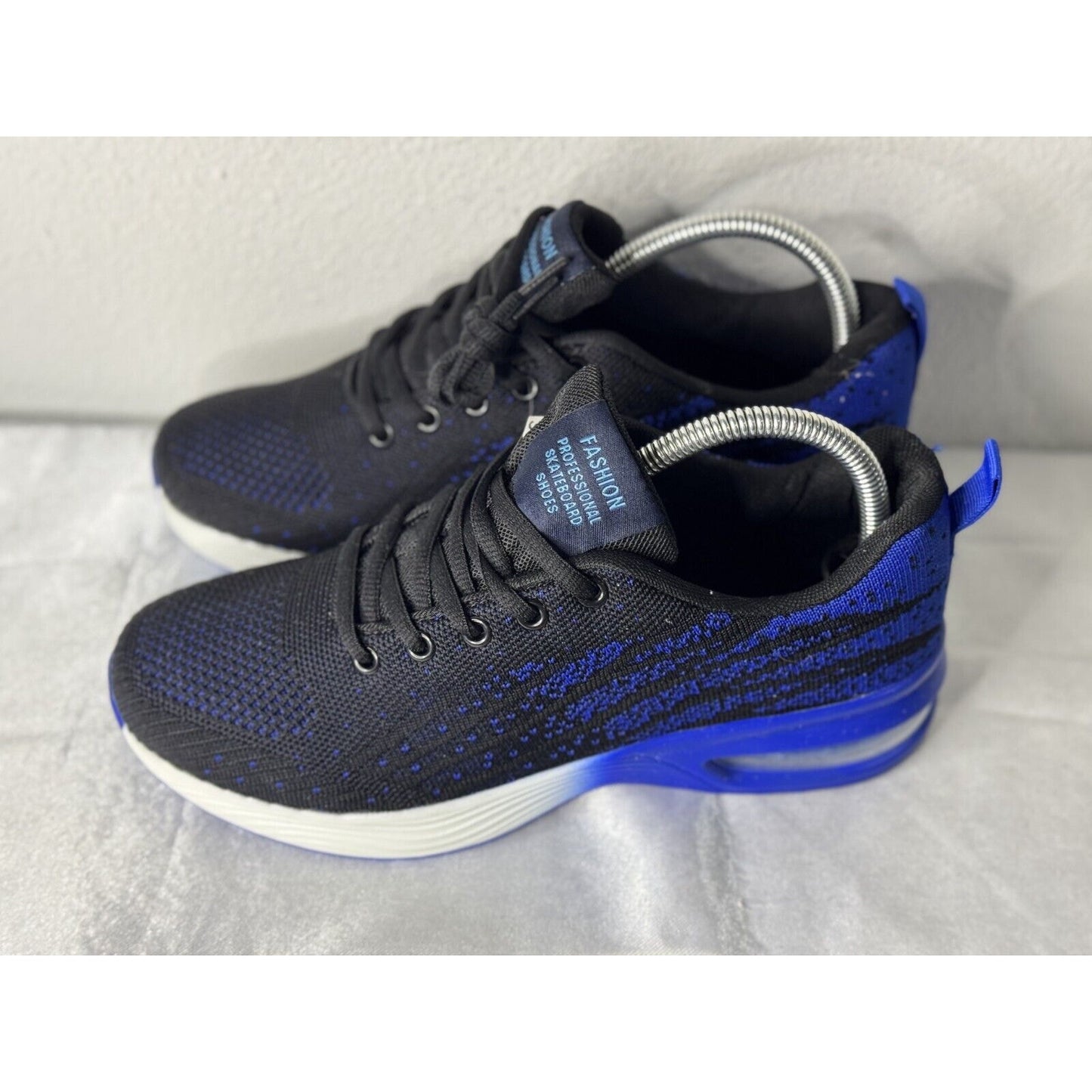 Black Blue Air Cushion Sneakers Women’s Size 8.5 Lightweight Knit Casual