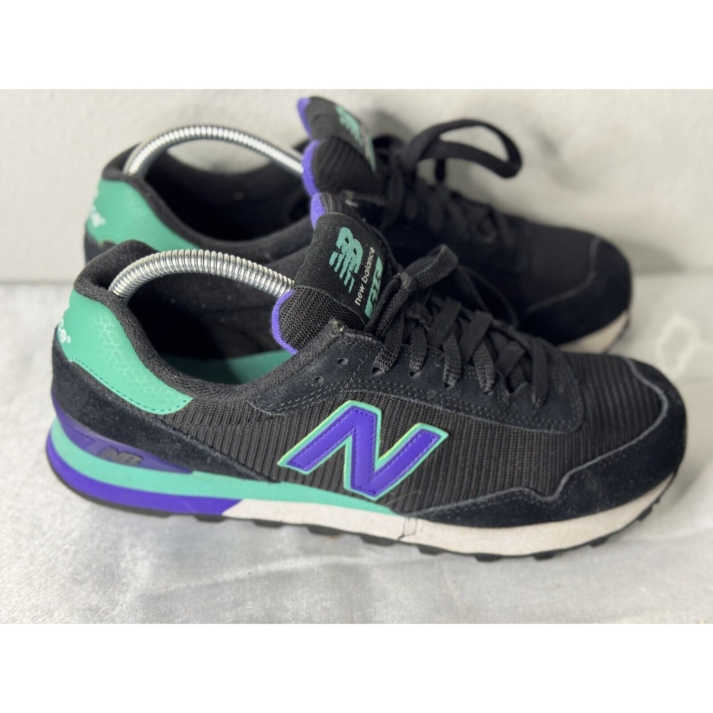 New Balance WL515 Women’s Retro Sneakers Black/Purple/Green Size 10