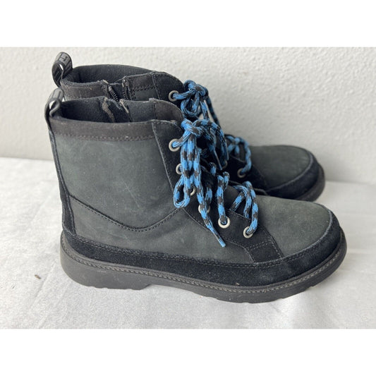 UGG Highland Sport Hiker Boots Women’s 4 Black Suede Blue Laces Casual Outdoor