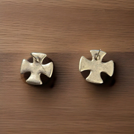 Titanium Steel Cross Stud Earrings for Men & Women, Unisex Cross Earrings