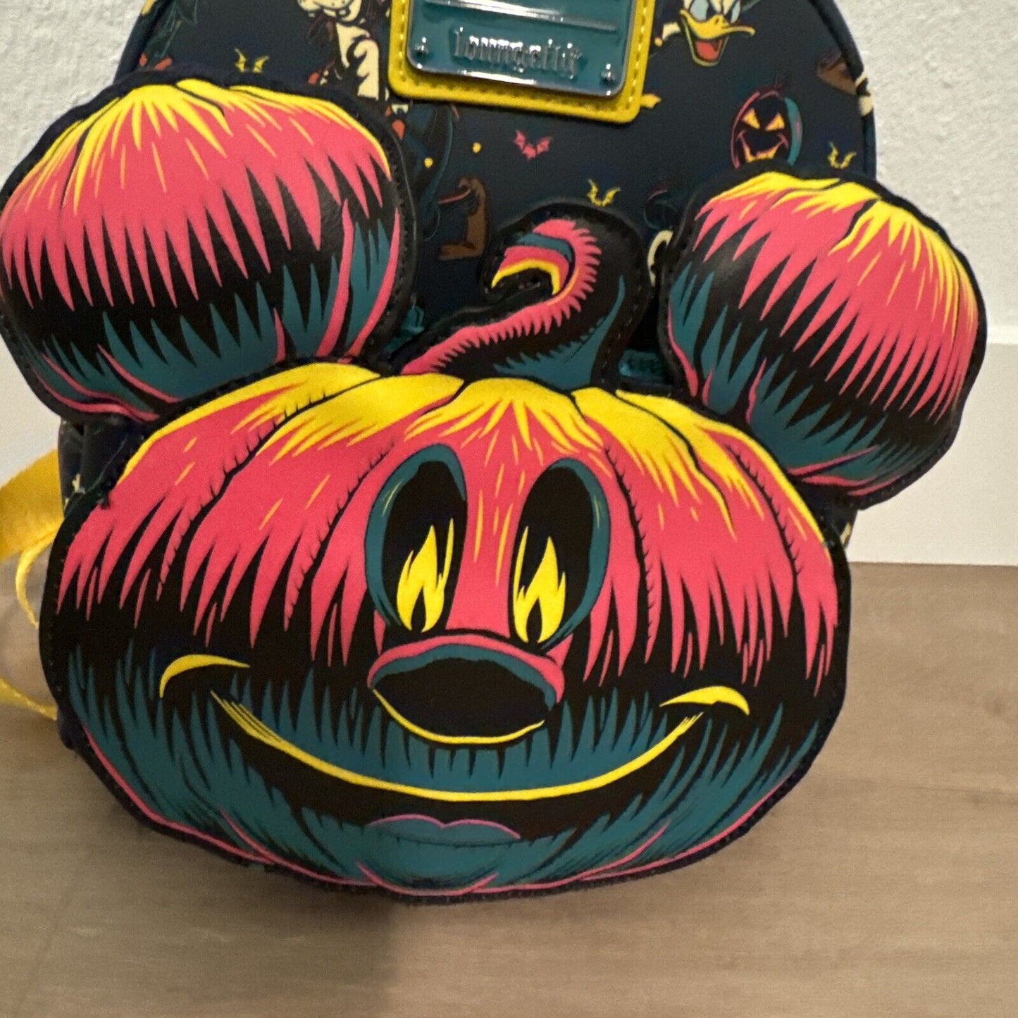 Disney Parks Halloween Mickey Pumpkin Loungefly Backpack - Glows in the Dark - N