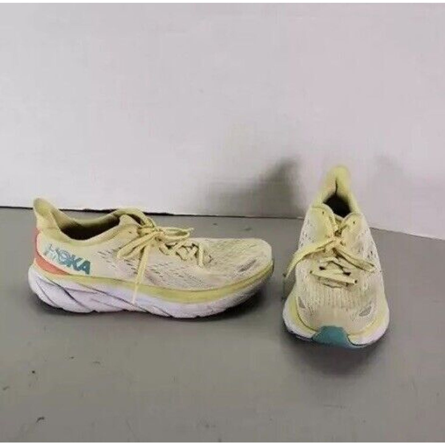 Size 9.5 – Hoka One One Clifton 8 Women’s Running Shoes Yellow Pear