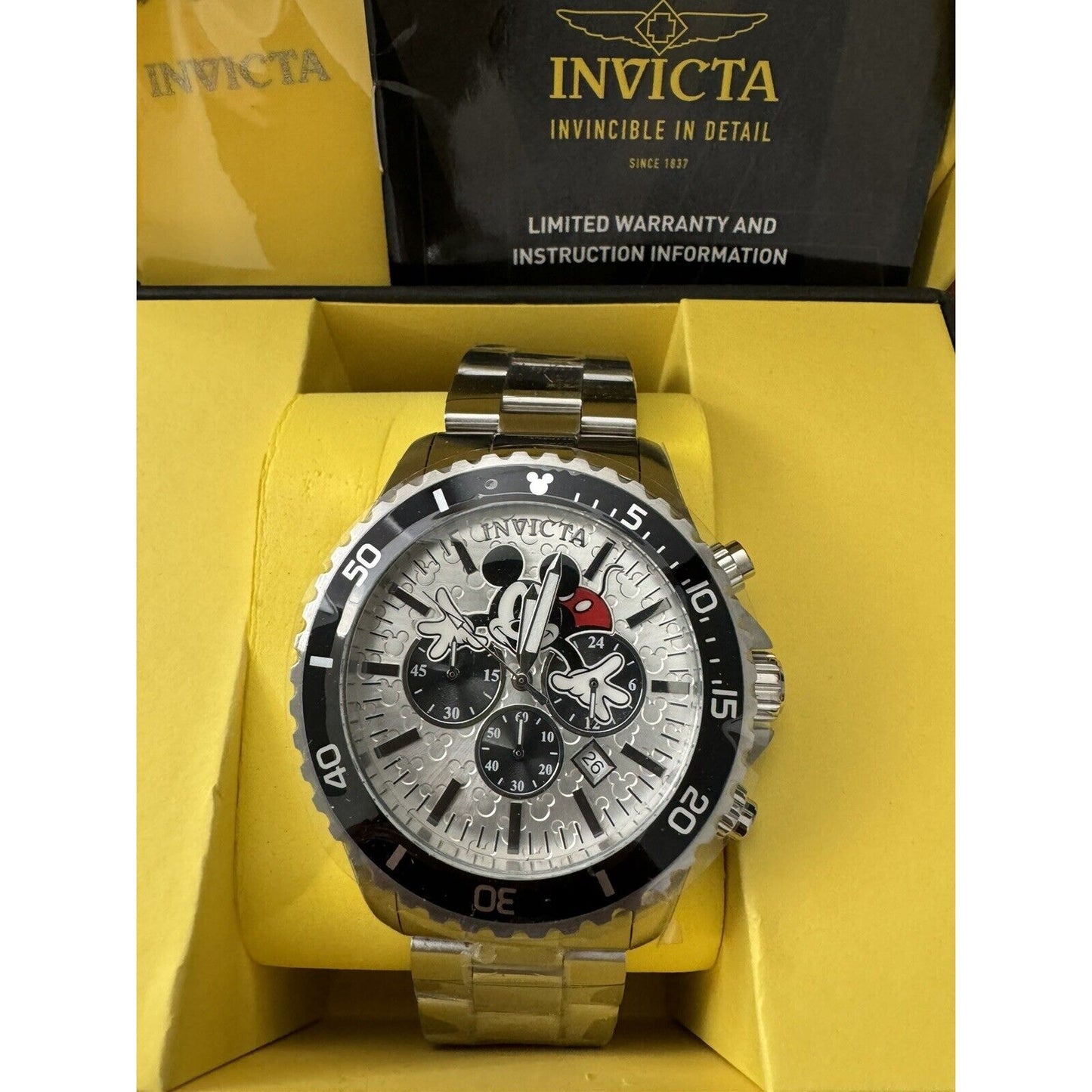 Invicta Disney Limited Edition Mickey Mouse Men’s Silver Watch Model 39049