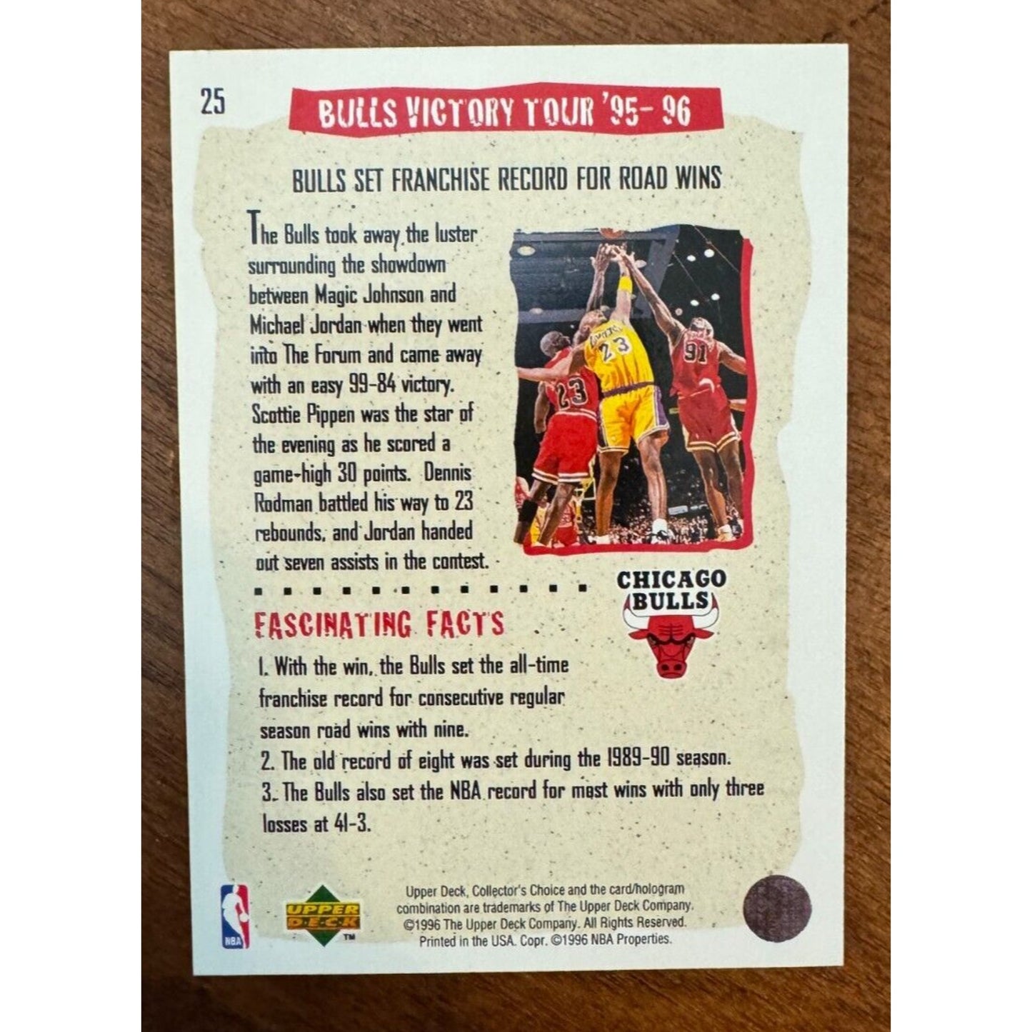 1996-97 Upper Deck Collectors Choice - Bulls Victory Tour - Michael Jordan #25