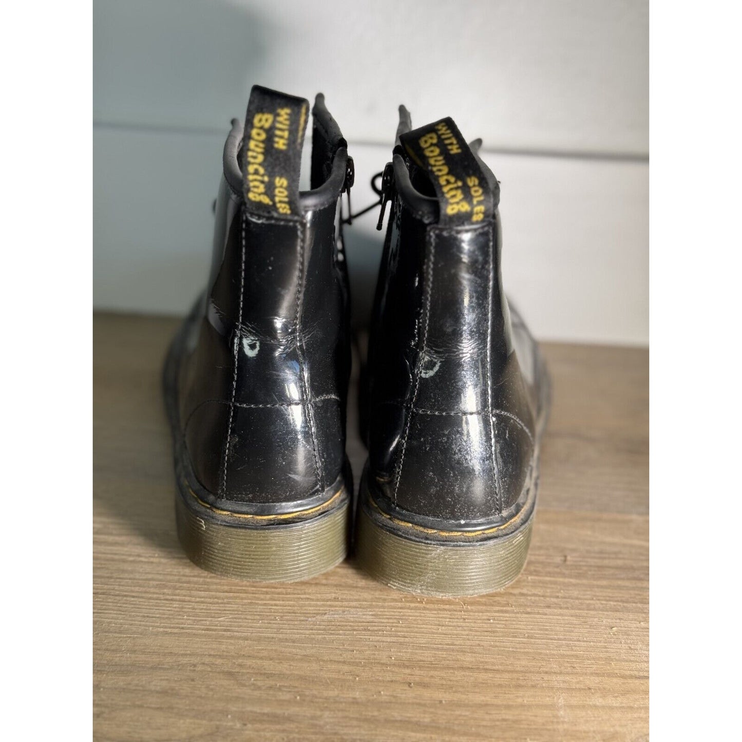 Title: Dr. Martens 1460J Black Patent Leather Youth Boots, Size US 5 Ladies