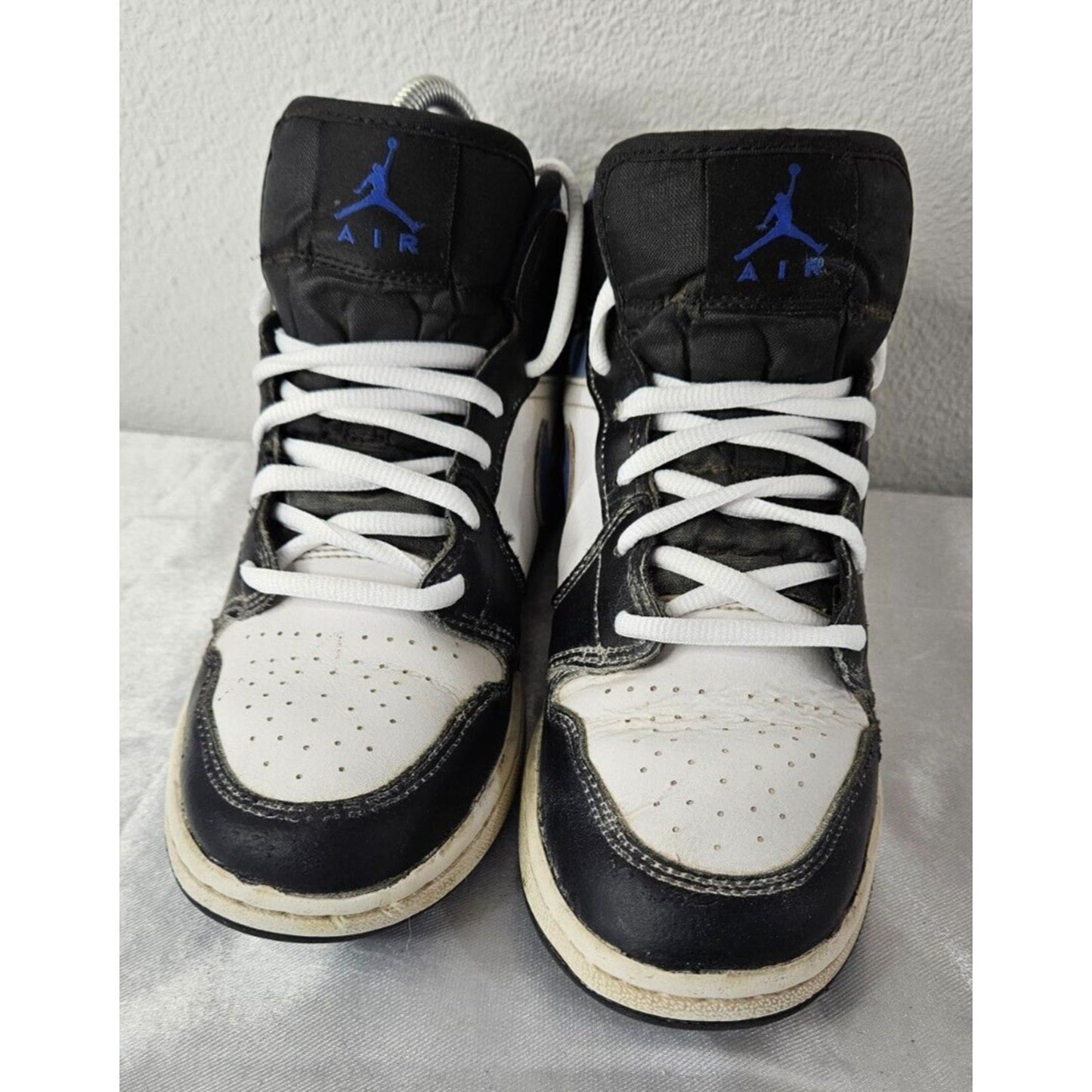 Air Jordan 1 Mid GS Hyper Royal Black White Blue Size 6.5 Basketball Shoes