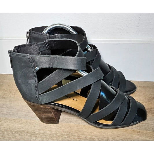 Lucky Brand Women’s Black Strappy Heeled Sandals Open Toe Block Heel Size 10M