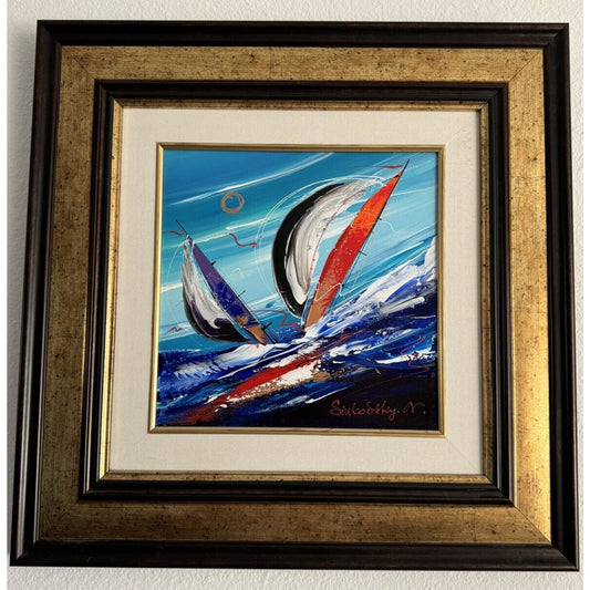 Natalia Sinkovsky "Waves III" Painting on Canvas – COA & Appraisal