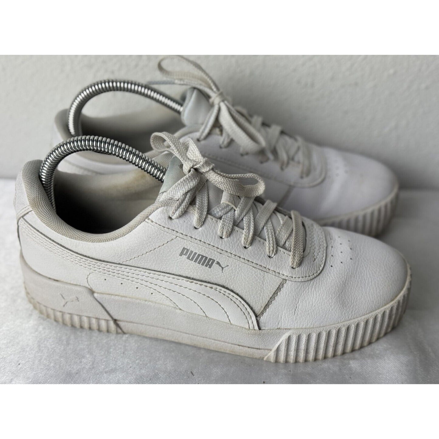 Size 8 - PUMA Carina L White - 370325-02 Women's Sneakers