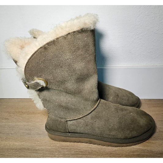 Koolaburra by UGG Women’s Suede Shearling Boots Size 6 Chestnut Brow