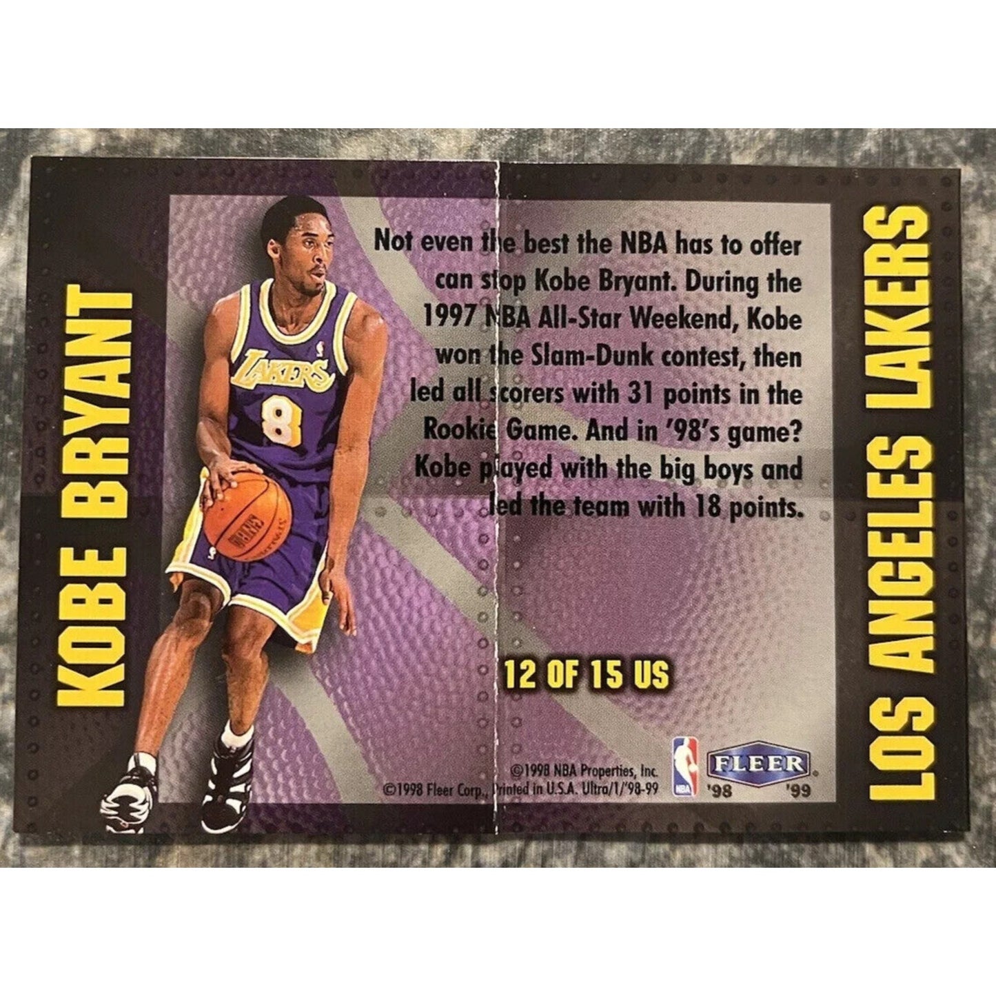 1998-99 Fleer Ultra Unstoppable Kobe Bryant #12US HOF