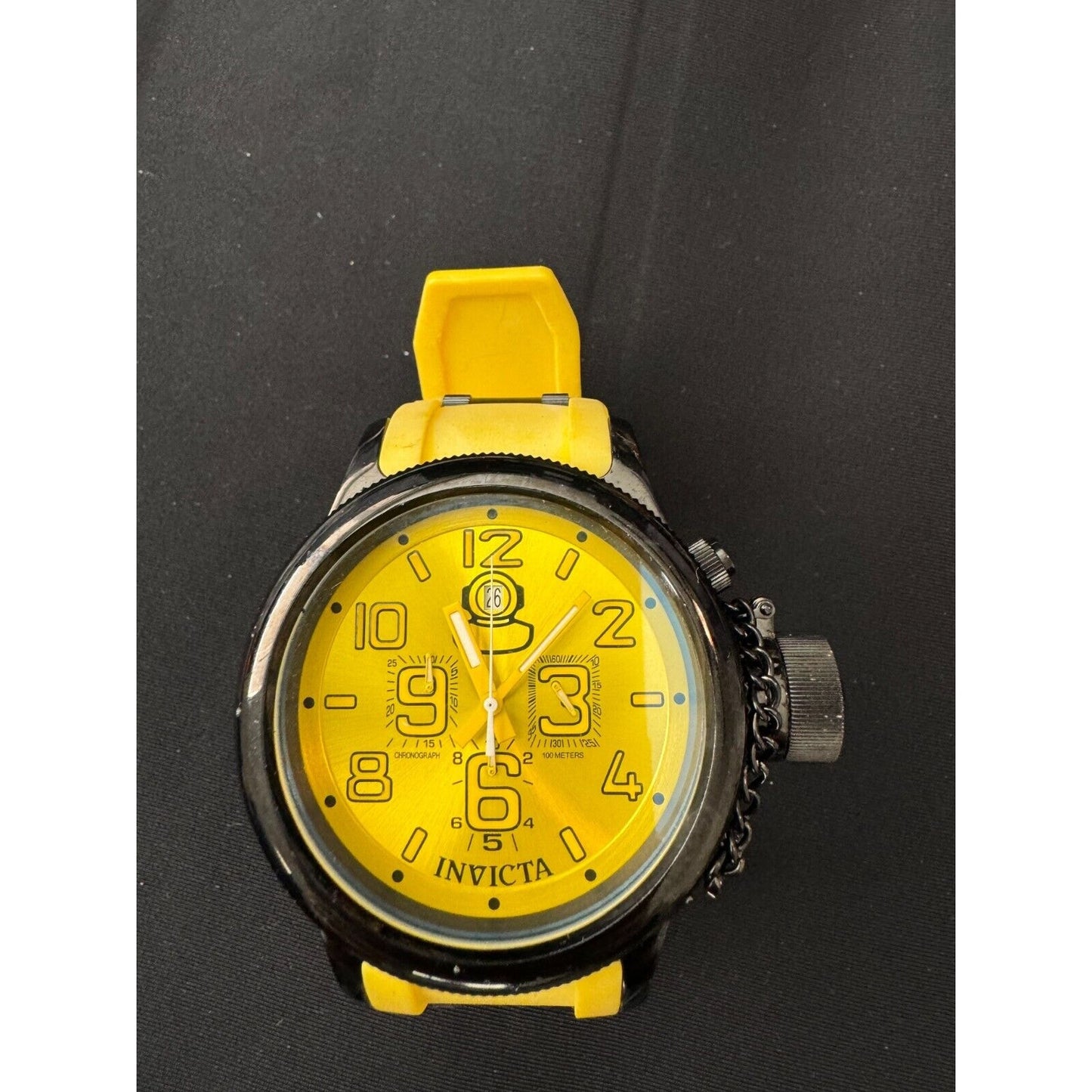 Invicta 1959 Russian Pro Diver Yellow Model 11884 – Needs Battery – Gently Used