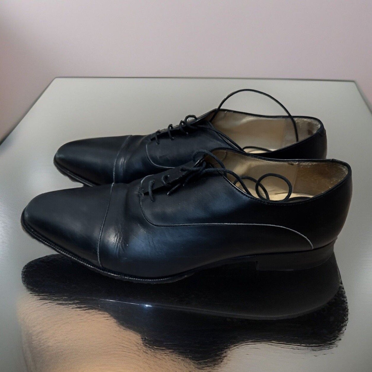 Jack Irwin Men's Oxford Dress Shoes - Black Leather, Size 10 - Gently Used