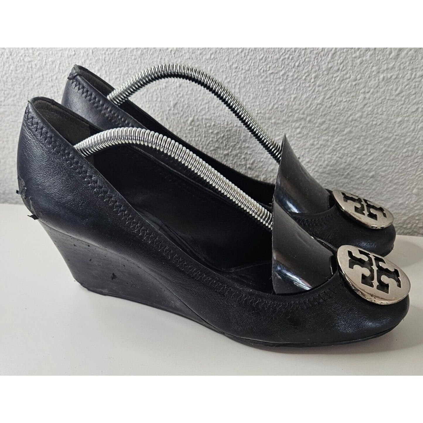 Tory Burch Black Reva Wedge Heels Women’s Size 8M – Gently Used