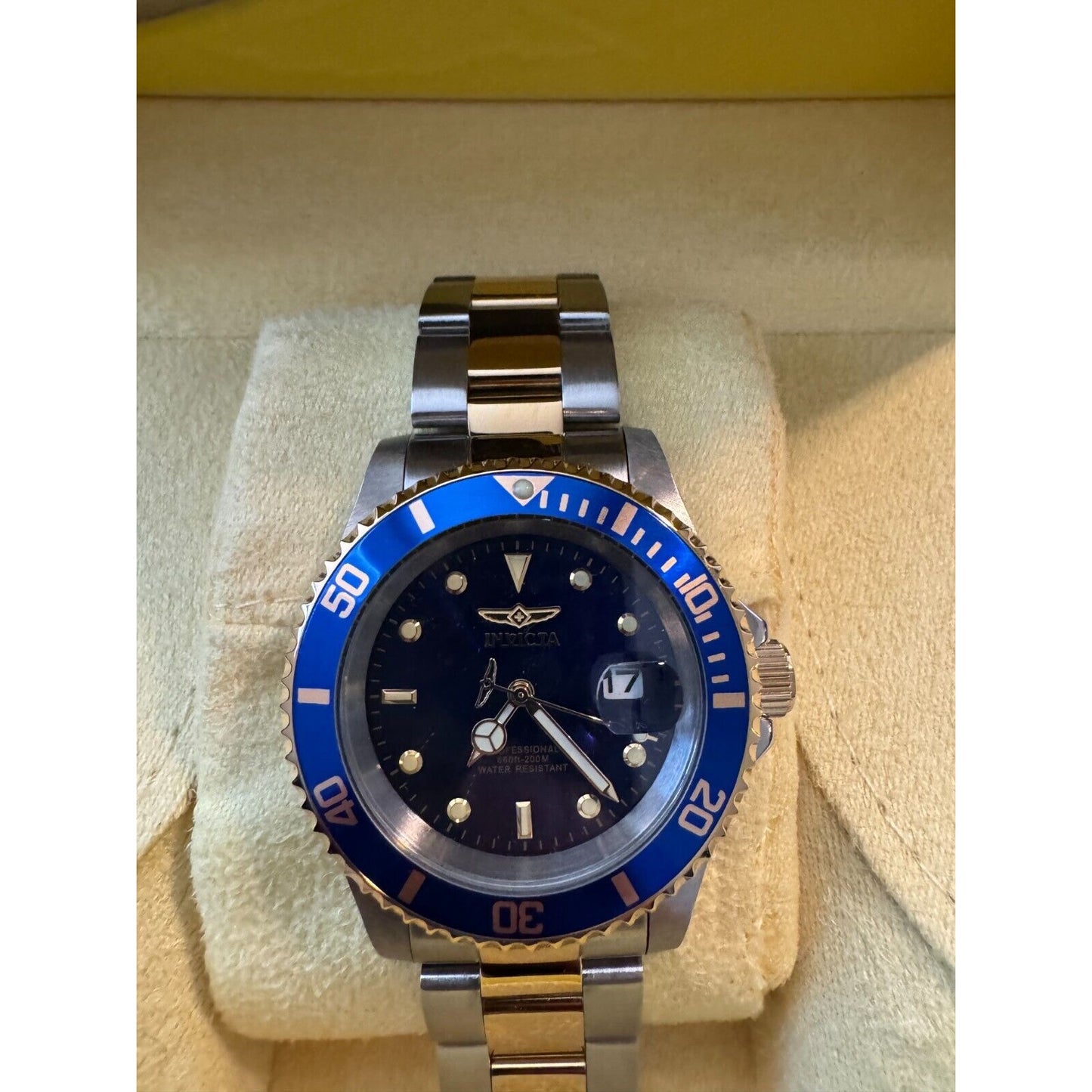 Invicta Pro Diver 26972 Blue Dial Stainless Steel Mens Watch - Need Battery