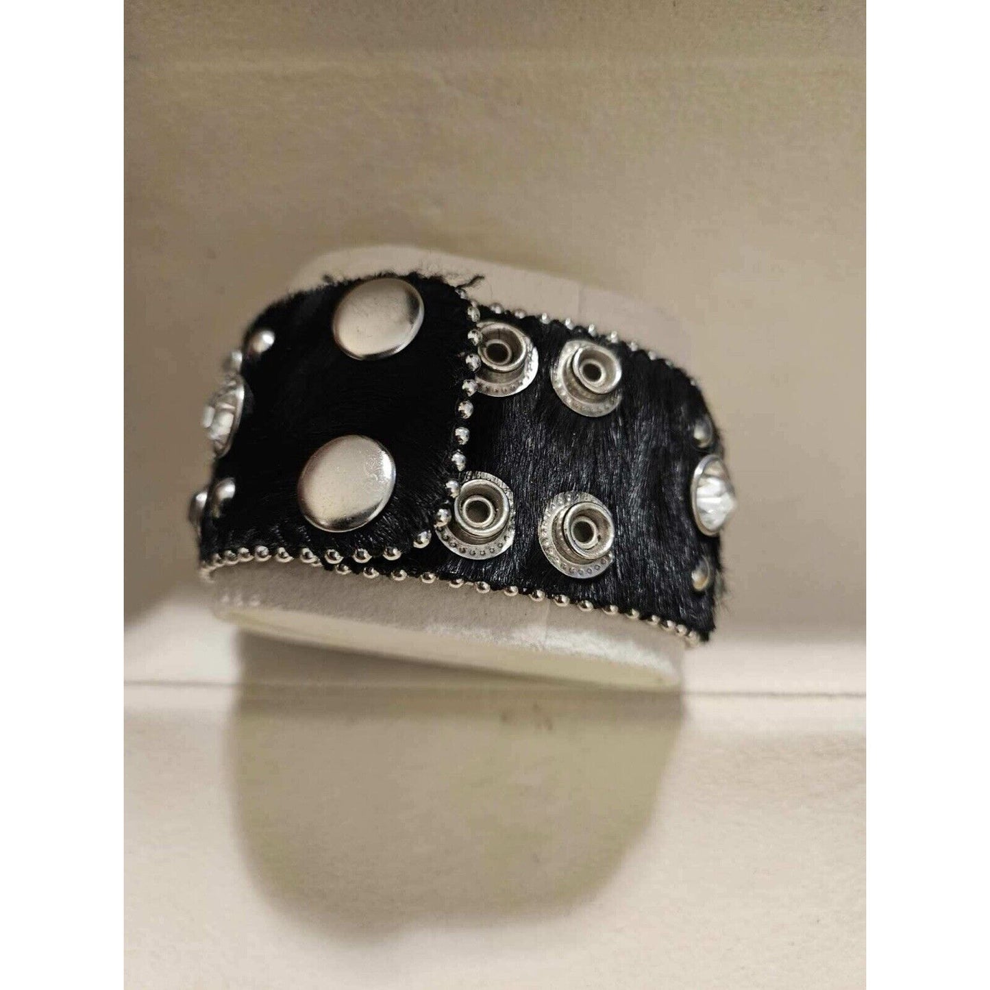 Western Rhinestones Studded Horsehair Wrist Cuff Bracelet, Western Jewelry