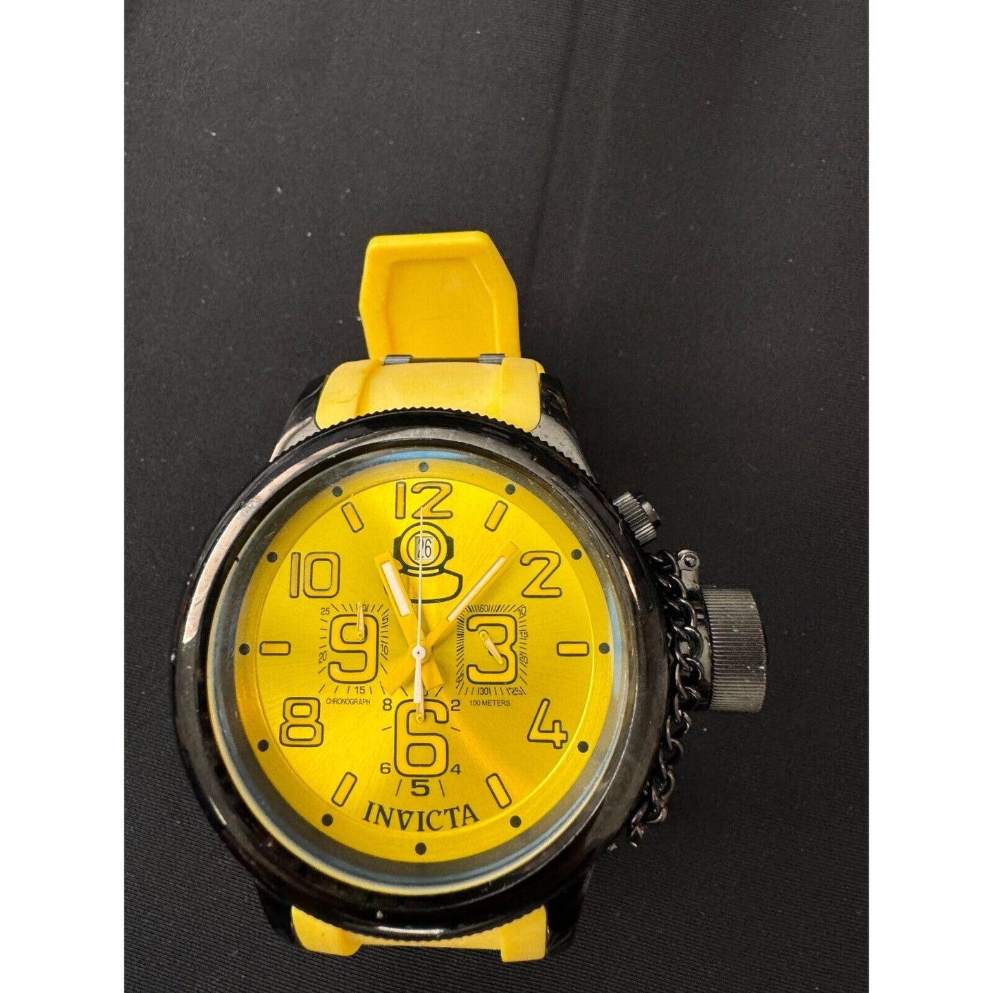 Invicta 1959 Russian Pro Diver Yellow Model 11884 – Needs Battery – Gently Used