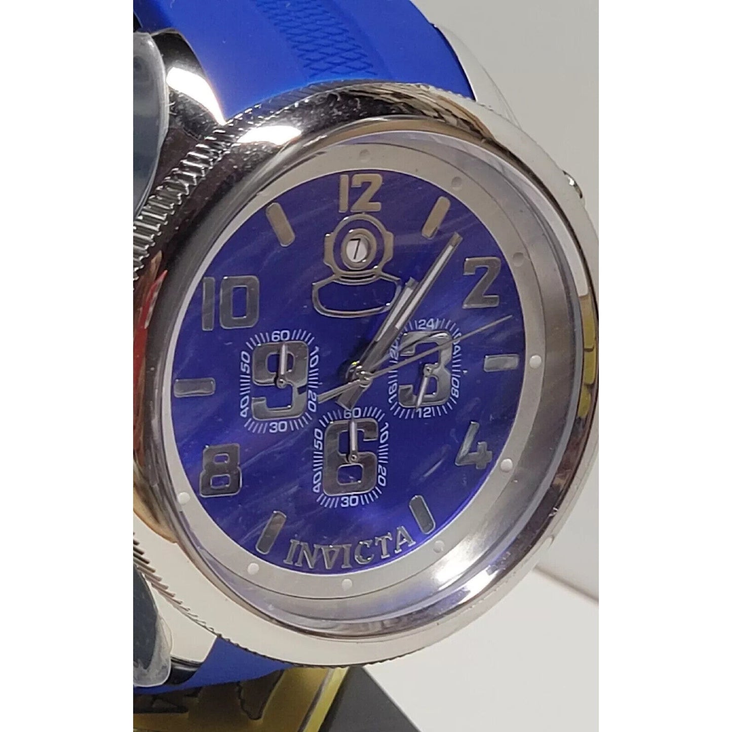 Invicta 1959 Russian Diver 52mm Silver/Blue Model 33018 Men's - Needs Battery