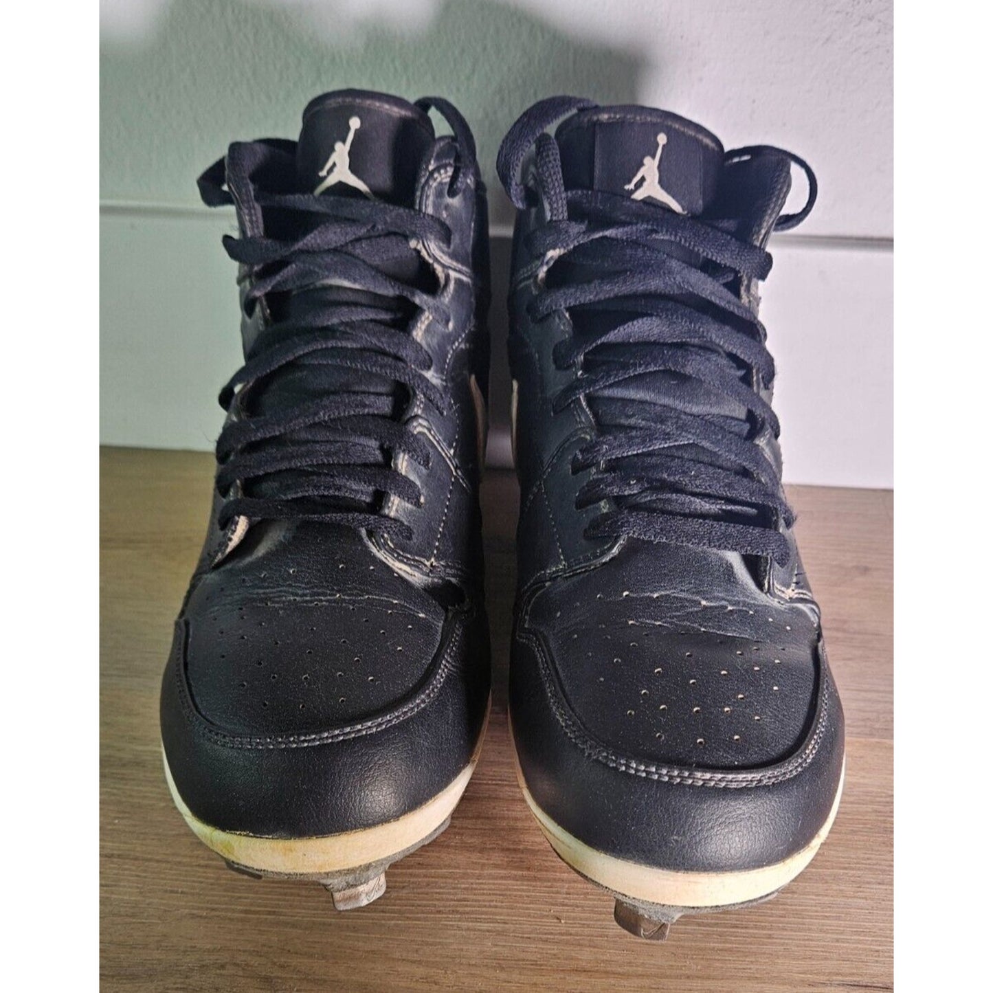 Nike Air Jordan 1 Retro MCS Cleats Black/White Men’s Size 10 - Gently Used