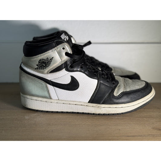 Air Jordan 1 Retro High OG "Silver Toe" Size 6.5 - Black/White/Metallic Silver