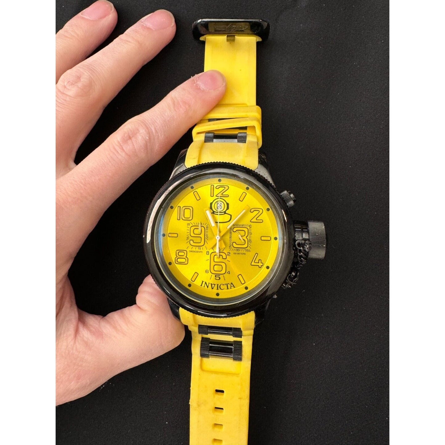 Invicta 1959 Russian Pro Diver Yellow Model 11884 – Needs Battery – Gently Used