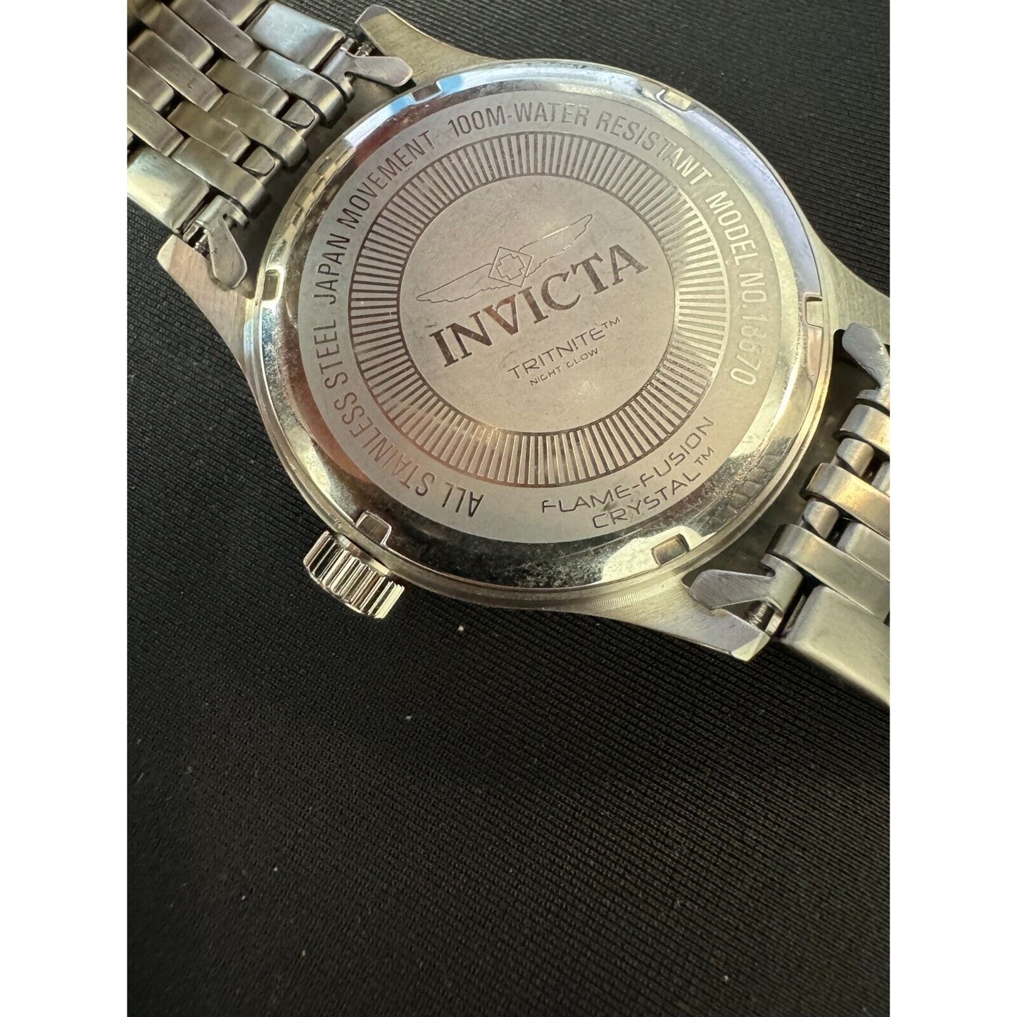 Invicta Specialty Men's Watch Model 18670 Stainless Steel - Need Battery