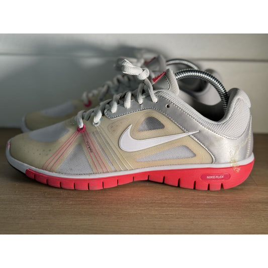 Nike Flex Trainer 2 Women's Training Shoes - Silver/White/Hot Pink - Size 9 US