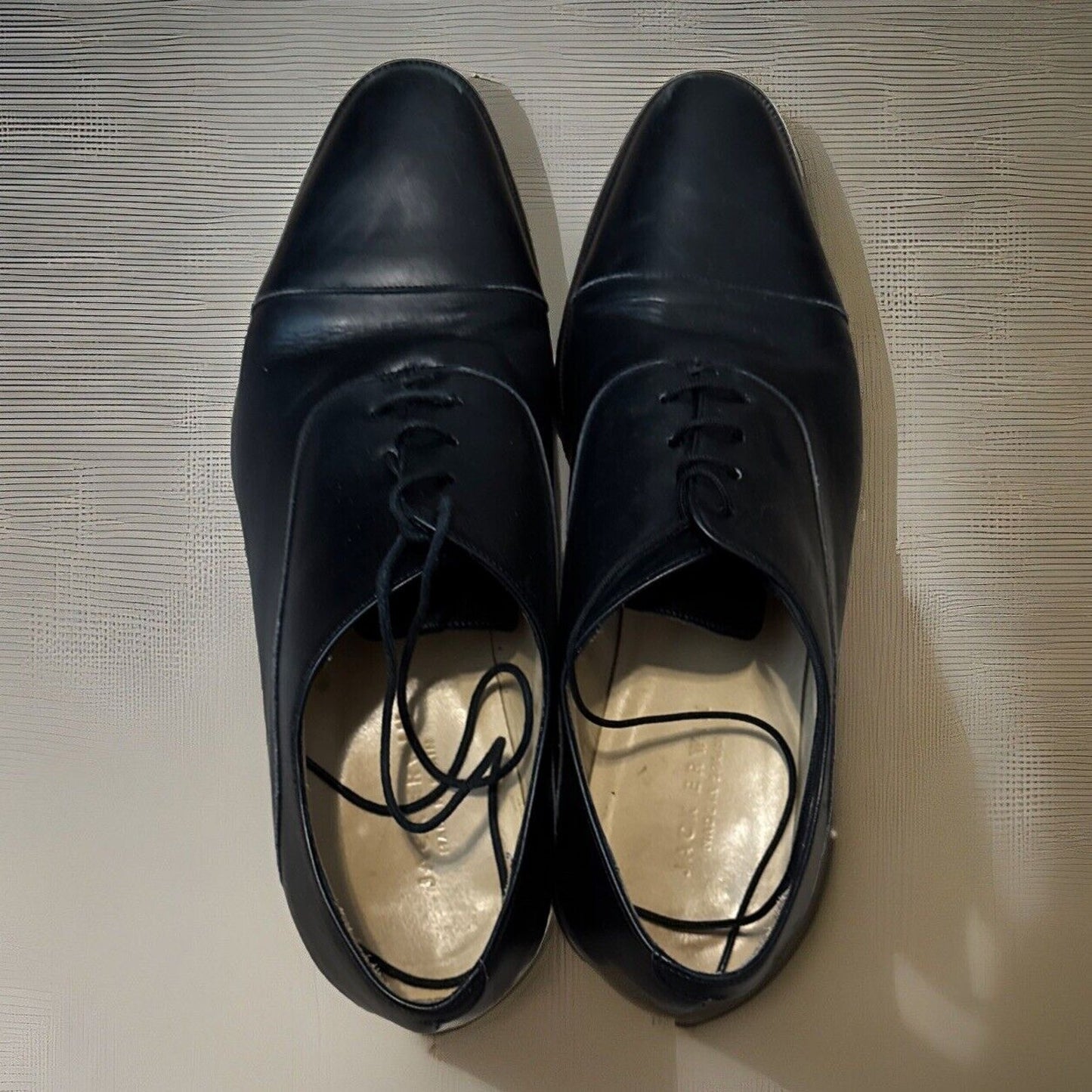 Jack Irwin Men's Oxford Dress Shoes - Black Leather, Size 10 - Gently Used