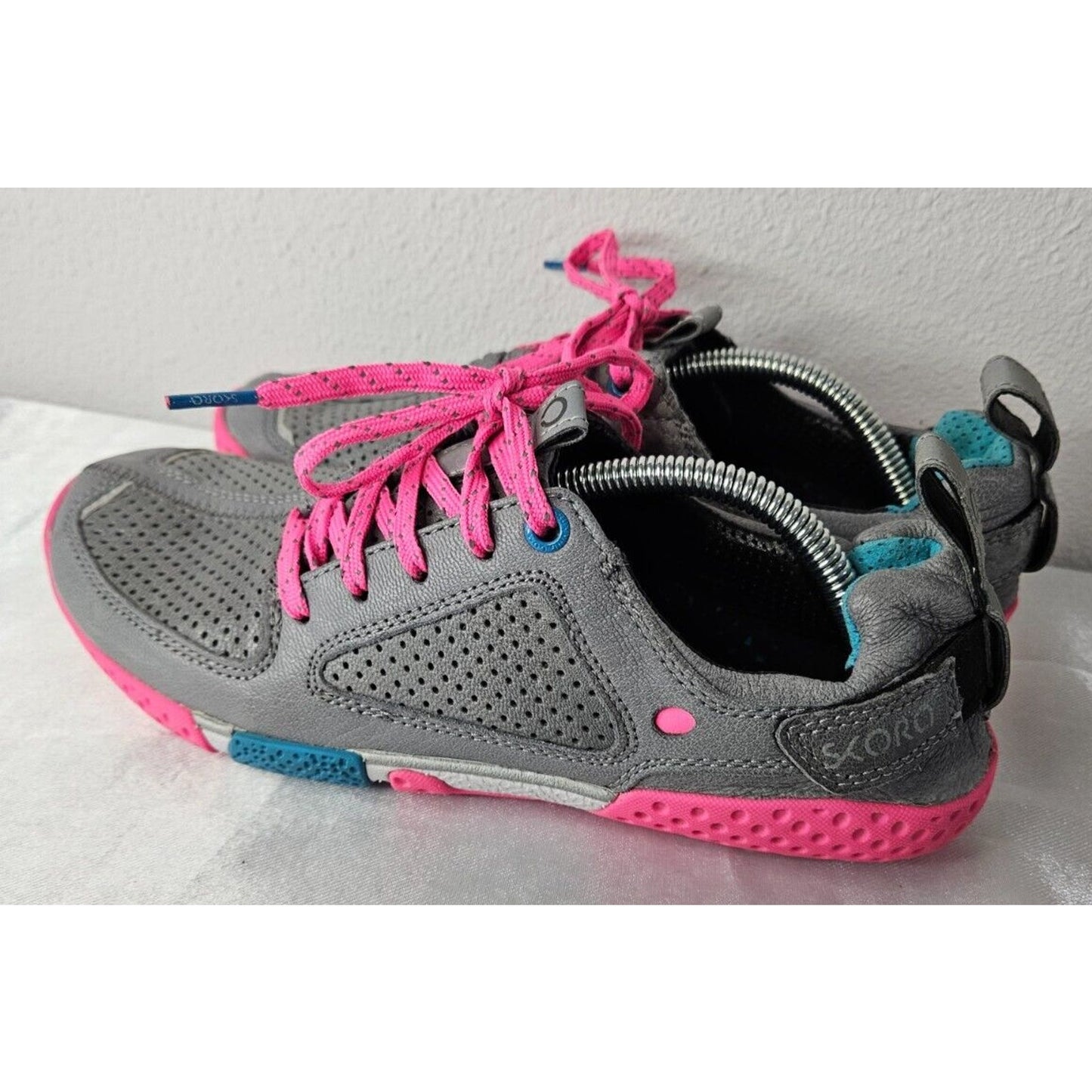 Skora Form Women’s Minimalist Running Shoes Gray Pink Teal Size 7.5 Lightweight