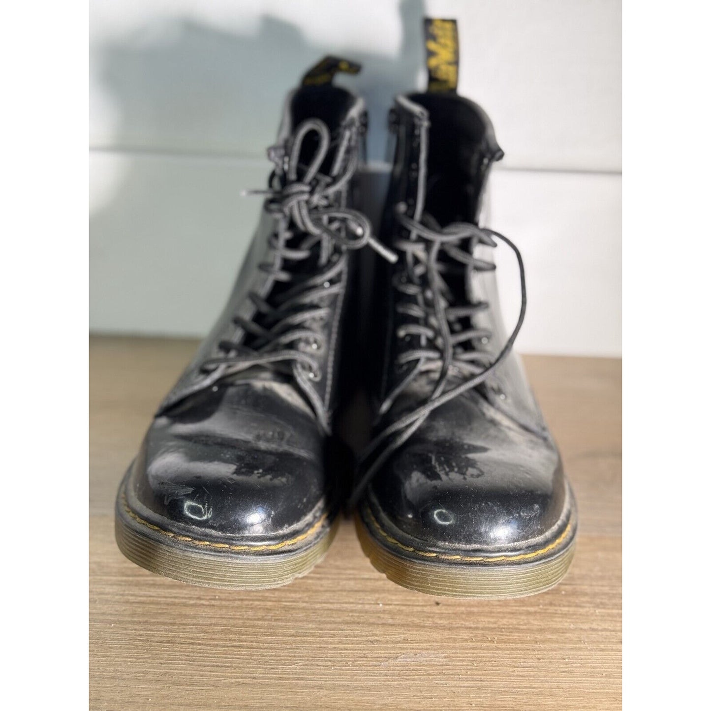 Title: Dr. Martens 1460J Black Patent Leather Youth Boots, Size US 5 Ladies