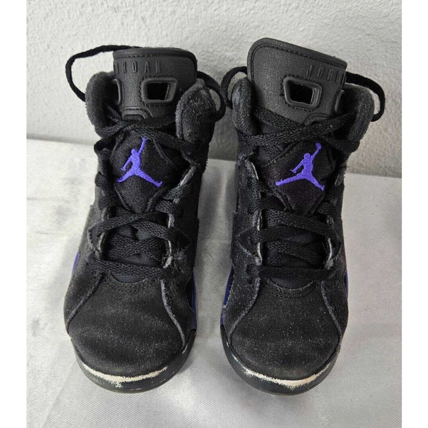 Air Jordan 6 Retro Black Concord Toddler Kids Size 11C Suede Basketball Shoes