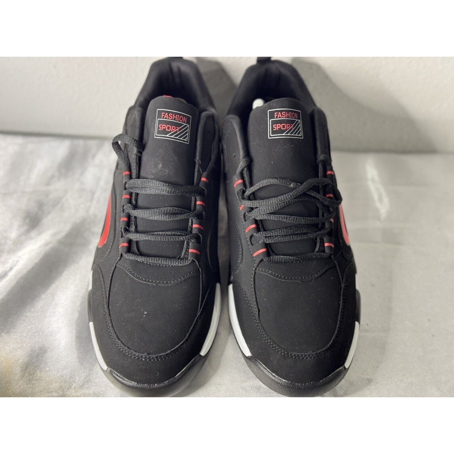 Fashion Sport Men's Sneakers Size 13 Black Red Athletic Shoes Casual Lightweight