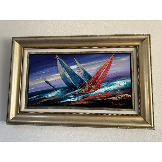 Natalia Sinkovsky "Sails into the Distance" Painting on Canvas – COA & Appraisal