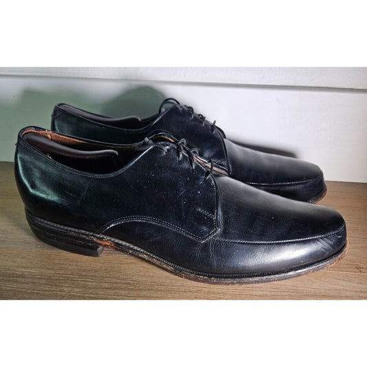 Alden Men’s Black Leather Plain Toe Derby Dress Shoes Size 11.5 D Goodyear Welt