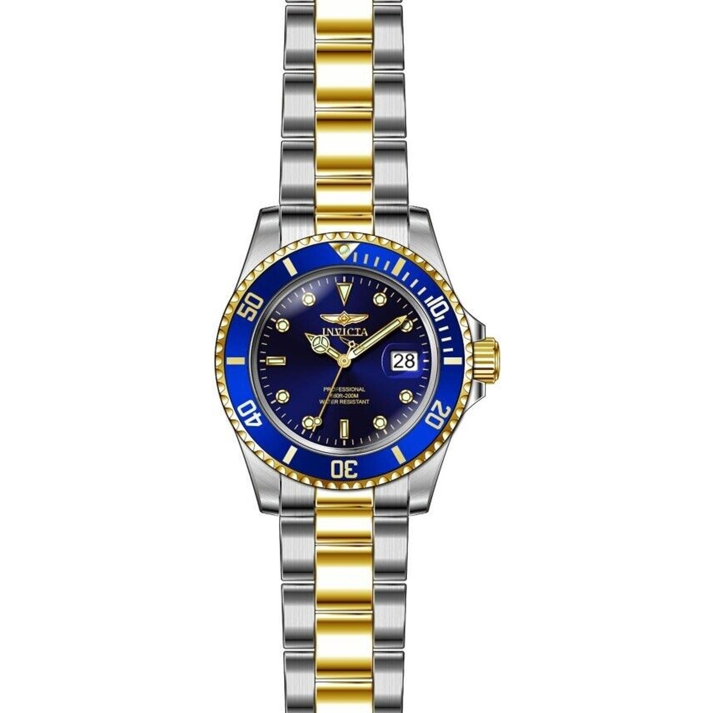 Invicta Pro Diver 26972 Blue Dial Stainless Steel Mens Watch - Need Battery