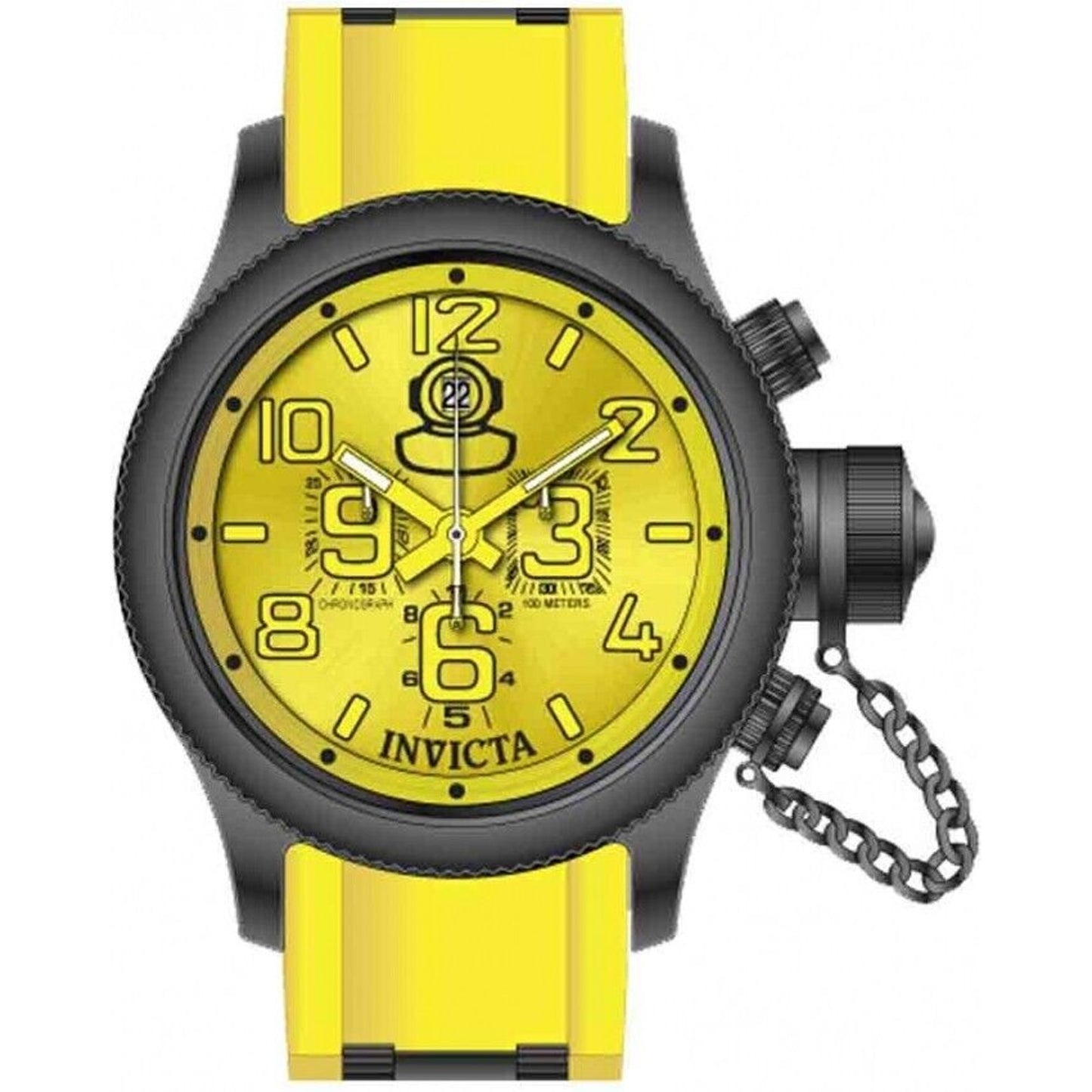 Invicta 1959 Russian Pro Diver Yellow Model 11884 – Needs Battery – Gently Used